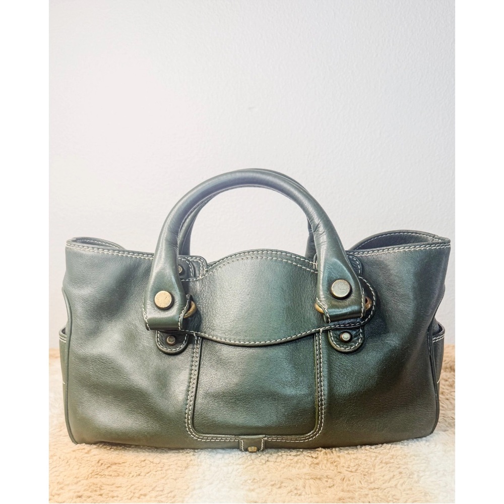 Authentic Vintage CELINE Boogie Bag in a rare kaki green. Old money, so chic! - Picture 9 of 13